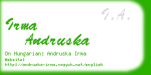 irma andruska business card